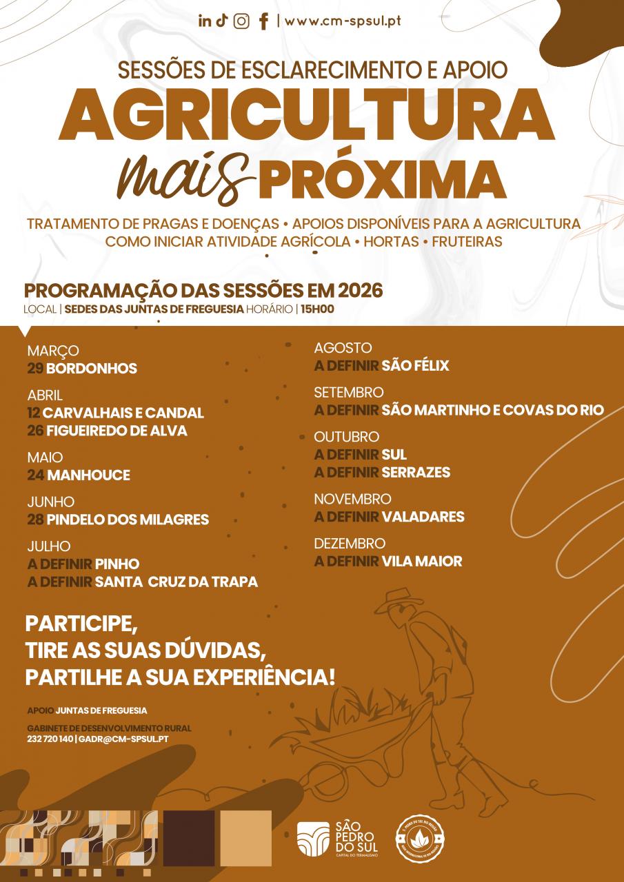 Sess&otilde;es de Esclarecimento e Apoio Agricultura mais Pr&oacute;xima.